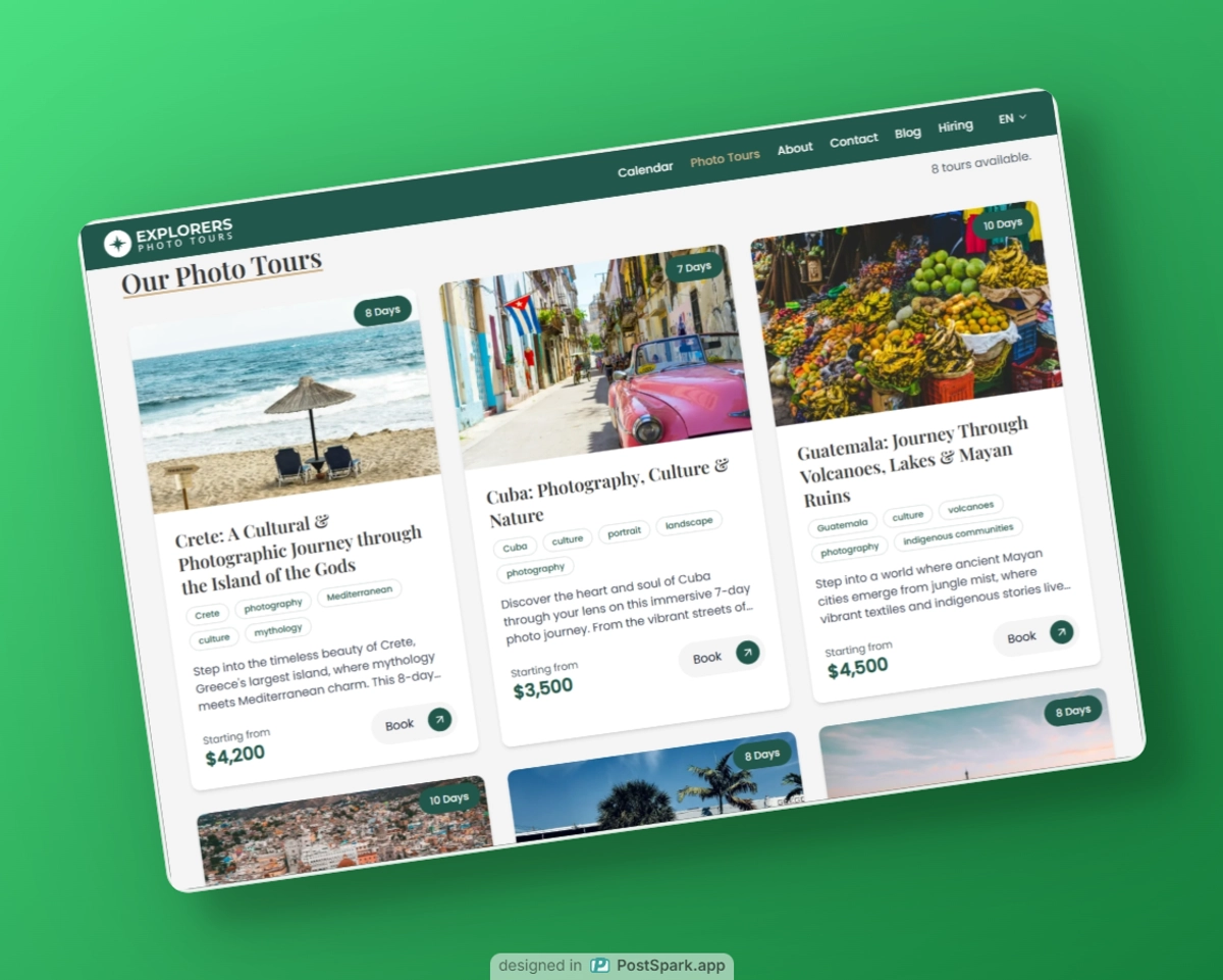 Explorer Tours Website
